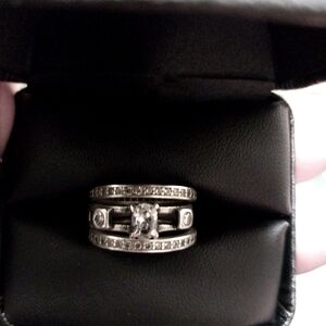 Size 7 Women's Harley Davidson 3 piece stackable Wedding Set